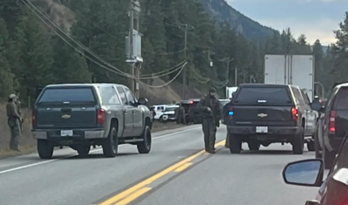 Heavily-armed police swarmed into the Barriere area on Nov. 10, 2023.
Image Credit: X/@rickfoon