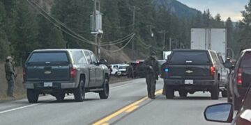 Heavily-armed police swarmed into the Barriere area on Nov. 10, 2023.
Image Credit: X/@rickfoon