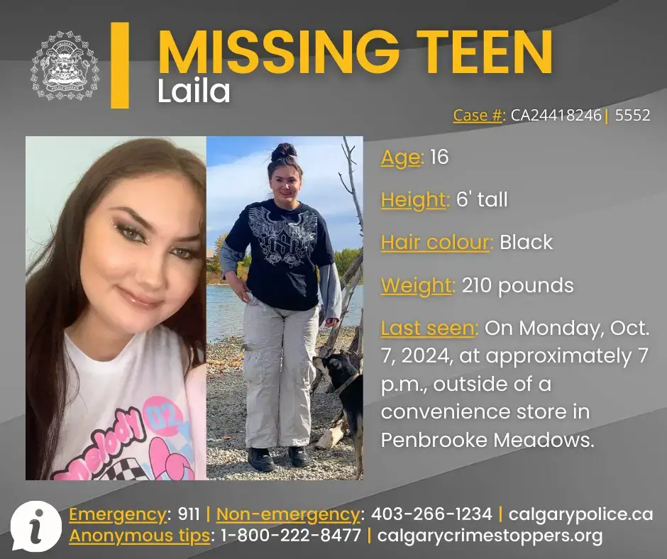 Missing Girl in Calgary, Alberta – Laila, 16