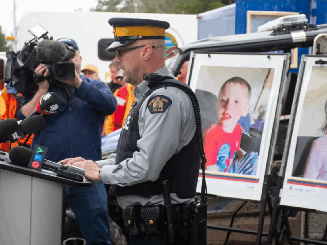 Staff Sergeant Curtis MacKinnon announces that the search for missing Pictou Country children, Lily and Jack Sullivan, is being scaled back on Wednesday, May 7, 2025. Photo by Ryan Taplin /THE CHRONICLE HERALD