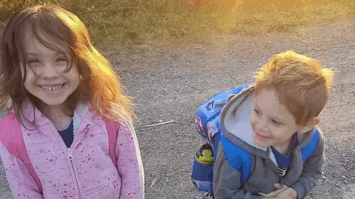 Lilly and Jack Sullivan were reported missing from their home in Pictou County on May 2, 2025. This photo was taken on the first day of school, September 2024. (Facebook)