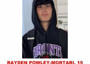 Photo of missing teen boy Rayden Powley-Mortari, age 15, from Sault Ste. Marie, Ontario.
