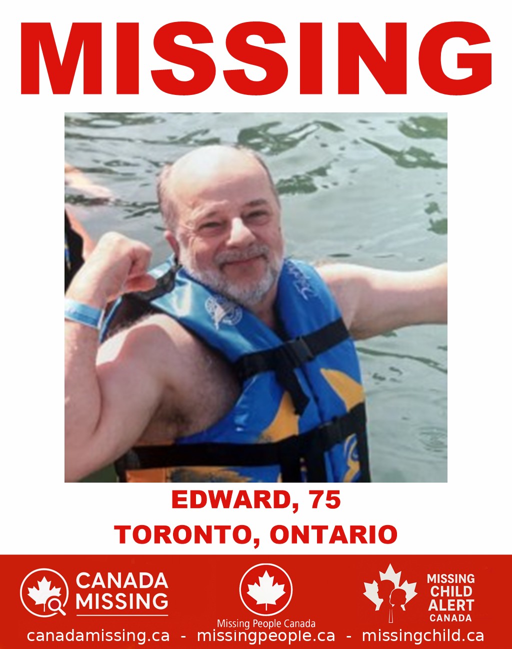 Photo of missing person Edward, 75, from Toronto, Ontario