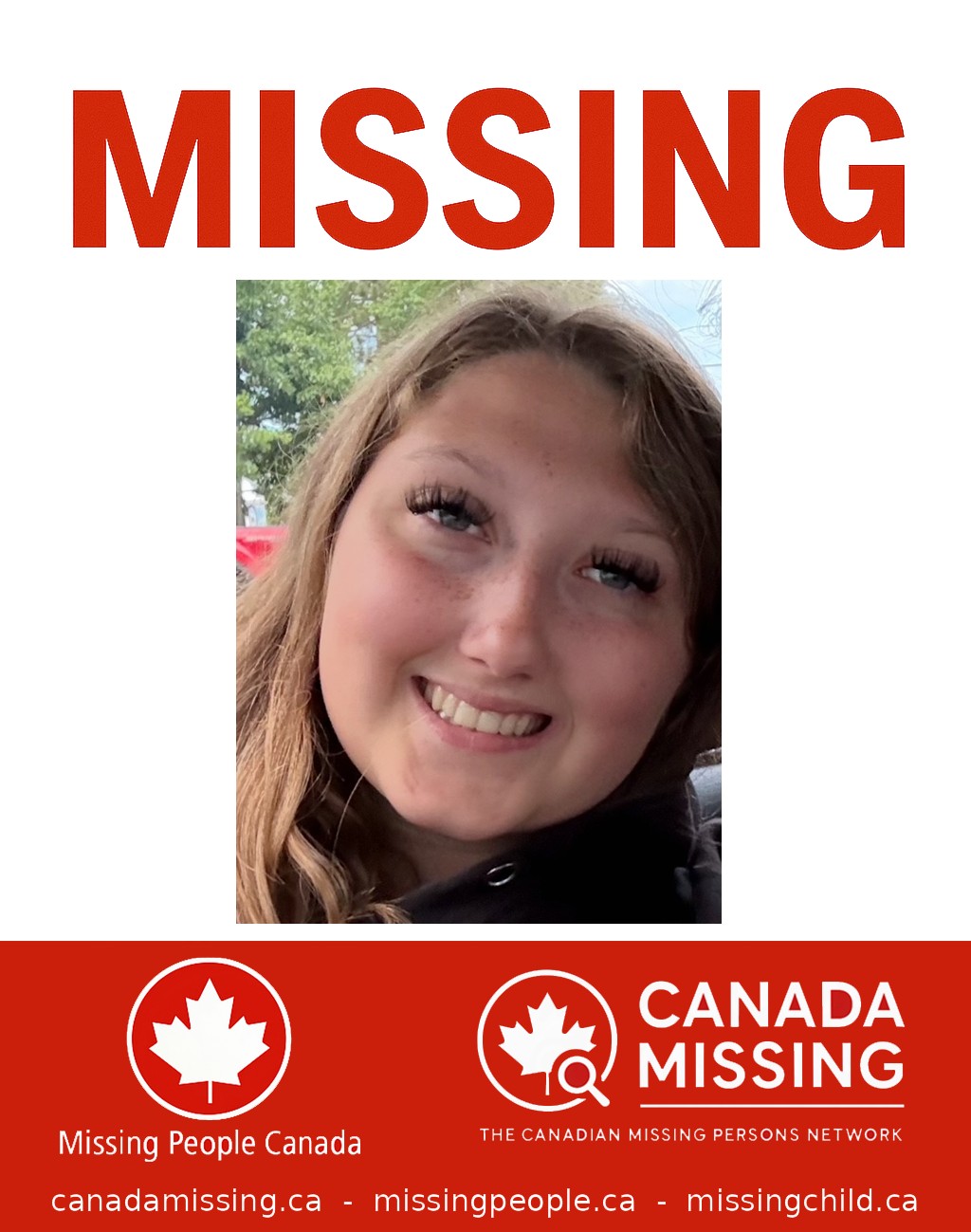 Photo of missing person Mathéa Dubreuil, age 15, from Mirabel, QC.