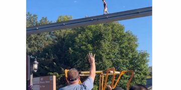 Photo of Hersheypark monorail tracks where a young boy was rescued after going missing