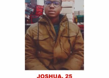 Photo of missing man Joshua, 25, Black male wearing brown jacket and glasses, from Durham Region