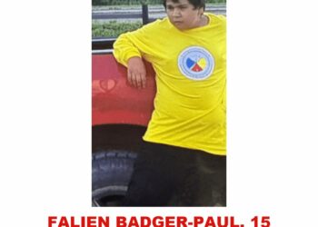 Photo of missing teen Falien Badger-Paul, 15, from St. Paul, Alberta