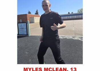 Photo of missing boy Myles Mclean, 13, from Edmonton, Alberta