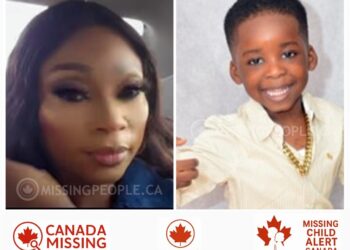 Photo of missing persons Adeola, age 38, and Kamal, age 6, from Toronto, Ontario