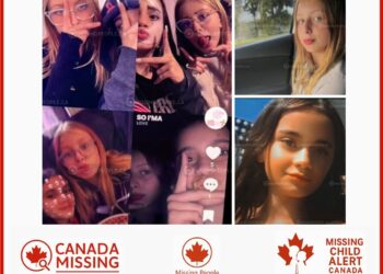 Photos of missing girls Alexis and Aurorah, both 11, from Brantford, Ontario