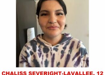 Photo of missing child Chaliss Severight-Lavallee, 12, from Regina, Saskatchewan