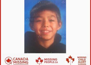 Photo of missing boy Ashton Leyland-Jones, 12, from Sault Ste. Marie, Ontario (photo taken approximately three years ago)