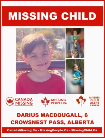 Photo of missing boy Darius Macdougall, 6, from Lethbridge, Alberta
