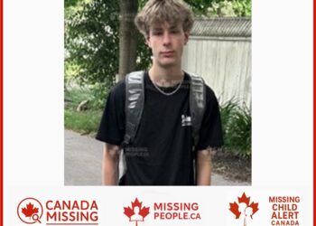 Photo of missing boy Nathan Longo, age 16, from Brighton, Ontario, with white-blonde hair and green eyes