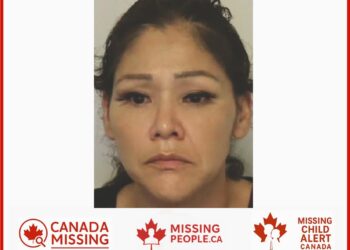 Photo of missing woman Erika Stonefish, 42, from Naotkamegwanning, Ontario, with dark purple hair, brown eyes, and a thin build, last seen October 18, 2025.