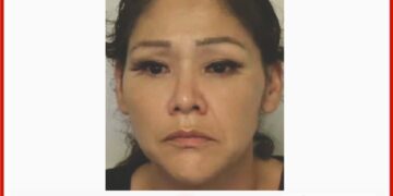 Photo of missing woman Erika Stonefish, 42, from Naotkamegwanning, Ontario, with dark purple hair, brown eyes, and a thin build, last seen October 18, 2025.
