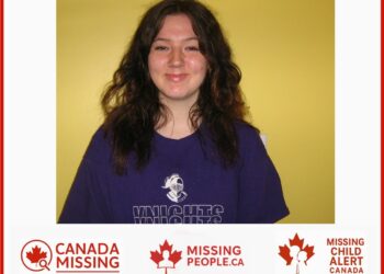 Photo of missing teen Hope McLaughlin, 16, from Moncton, New Brunswick, last seen wearing a black Megadeth sweater, grey pants, and camo Crocs.