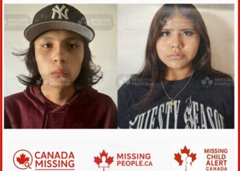 Photos of missing youths Clarence Wadsworth, age 14, and Chanting Small Eyes, age 13, from Blood Reserve, Alberta