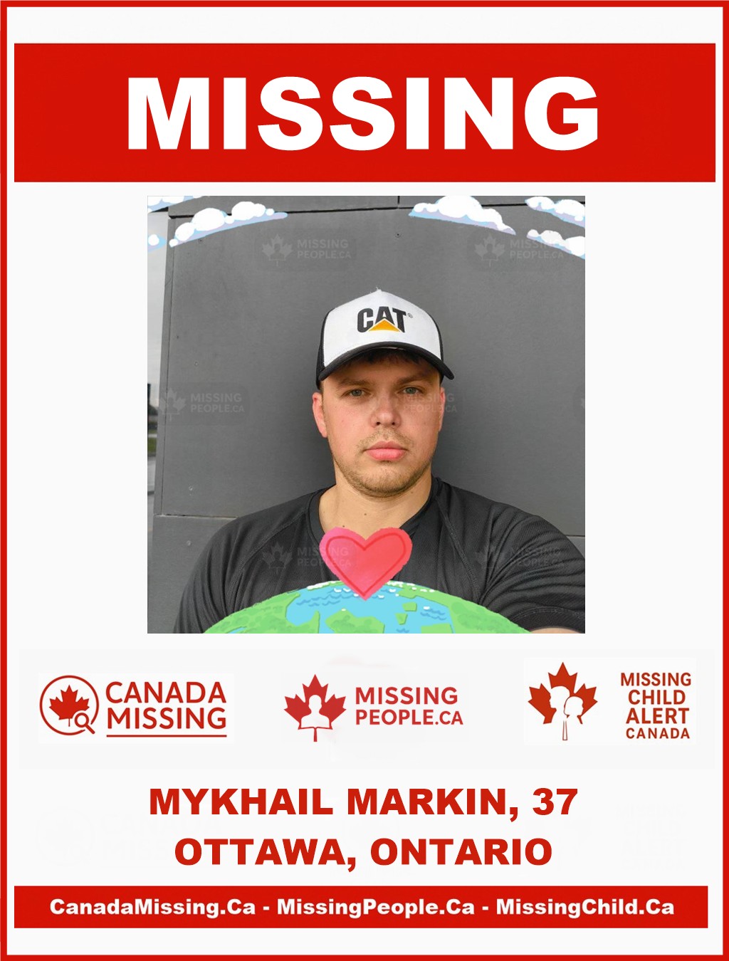 Photo of missing man Mykhail Markin, age 37, from Ottawa, Ontario.