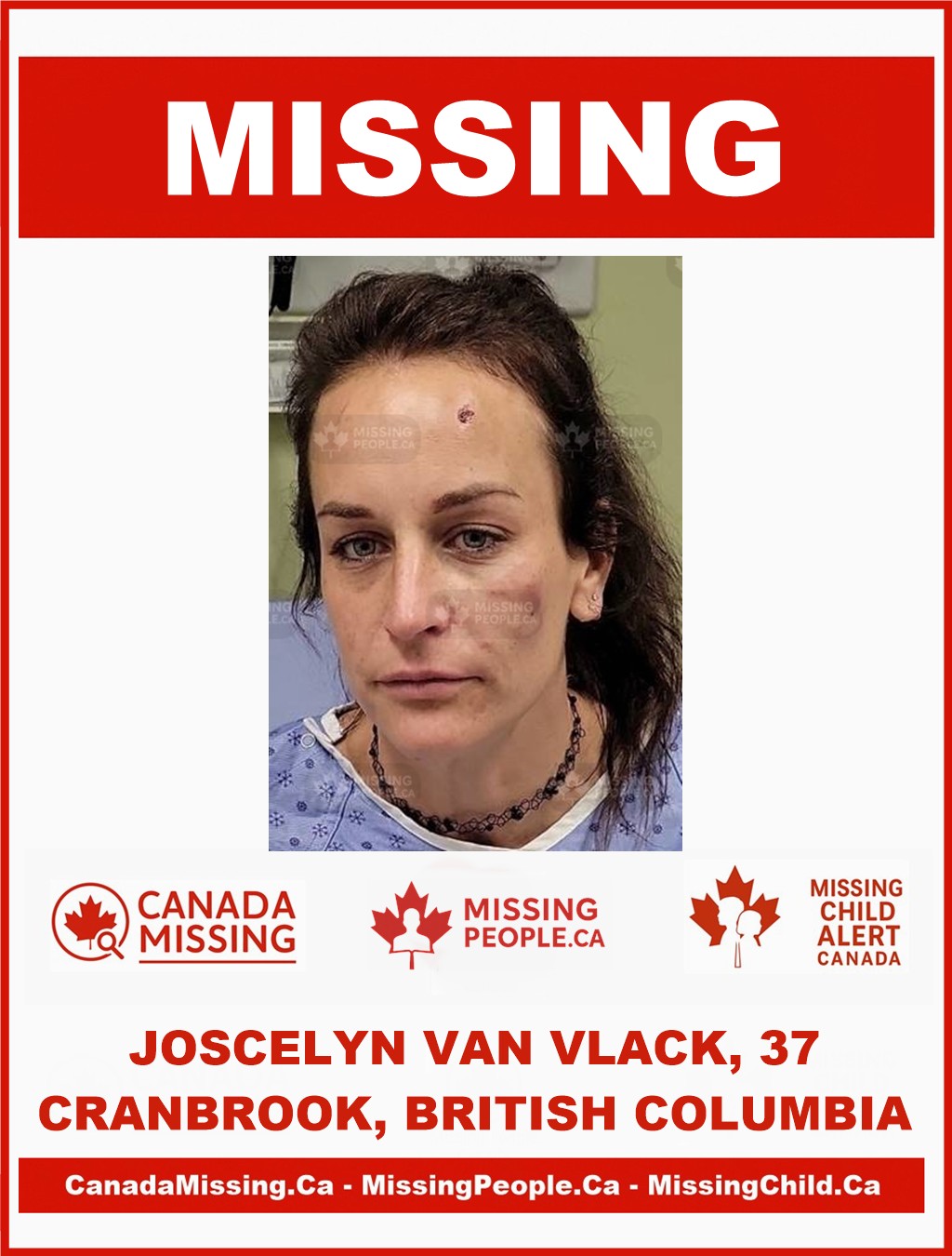 Photo of missing woman Joscelyn Van Vlack, age 37, from Cranbrook, British Columbia