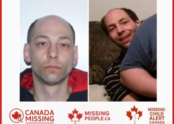 Photo of missing man Éric Lavoie Gauthier, 37, from Chibougamau, Quebec, with brown hair, green eyes, and a recent chin injury.