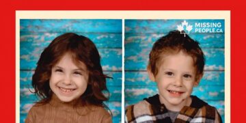 Photo of missing children Lilly and Jack Sullivan, ages six and four, from Lansdowne Station, Nova Scotia.