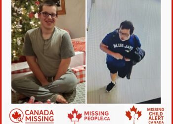 Photo of missing man Joshua Reis-Machin, 22, from Hamilton, Ontario, last seen October 23, 2025.