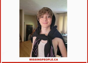 Photo of missing boy Grayson Lewis, 14, from Moncton, New Brunswick.