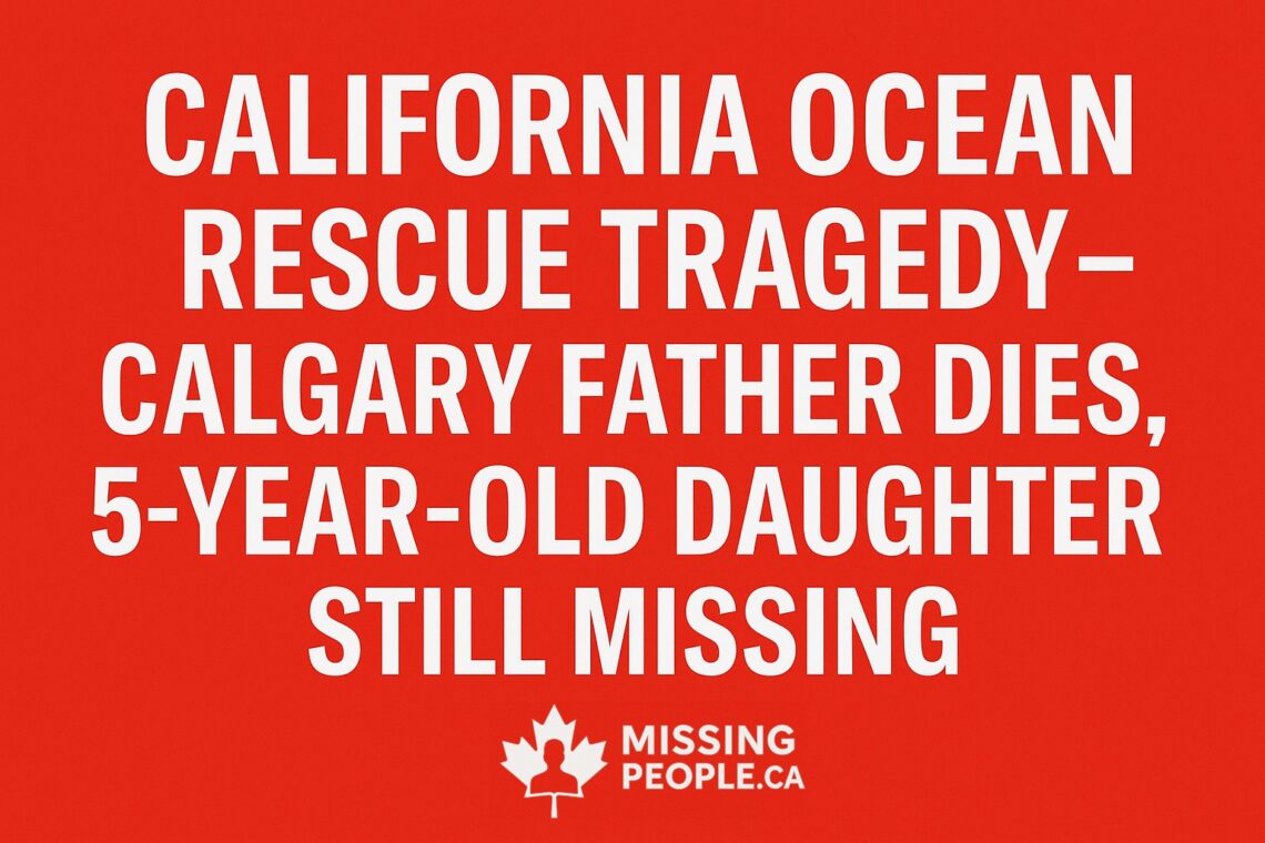 Photo related to incident involving Calgary father Yuji Hu and missing five-year-old daughter at Garrapata State Beach in California.