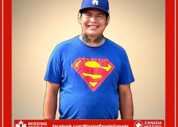 Photo of missing man Thomas Derek Johnstone, 36, Indigenous, heavy build, black shoulder-length hair, neck tattoos, from Wasauksing First Nation.