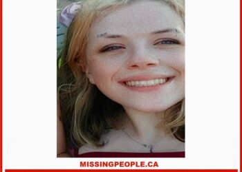 Photo of missing woman Emily Howarth, 22, shoulder-length blonde hair with pink, distinctive face tattoos, from Winnipeg.