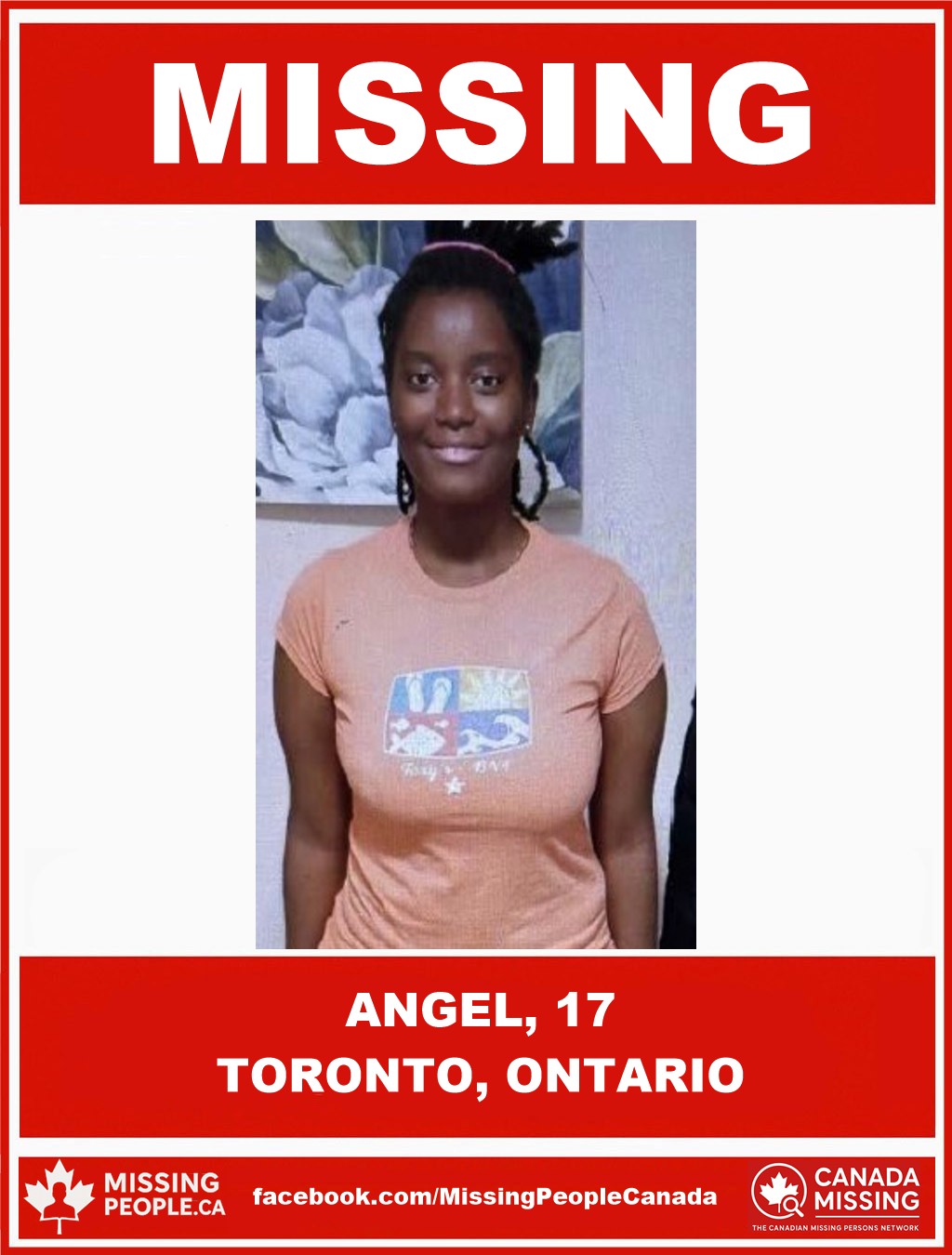 Photo of missing youth Angel, age 17, from Toronto, Ontario.