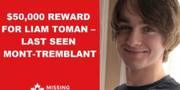 Liam Gabriel Toman, 22, missing skier from Ontario, last seen Mont-Tremblant February 2, 2025.