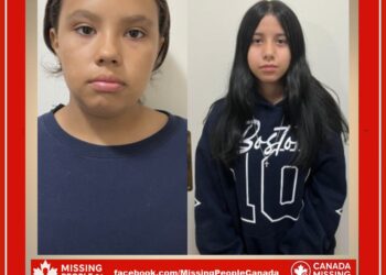 Photos of missing 12-year-old girls Arabella (Bella) Cook and Aniah McArthur from Regina, Saskatchewan.