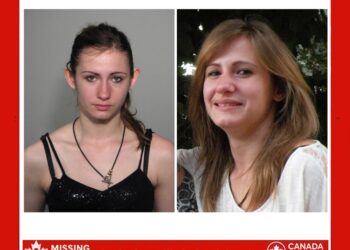 Photo of missing woman Lara Parkin, 26 at disappearance, brown hair, green eyes, forehead scar, tongue piercing, last seen Montreal 2019.
