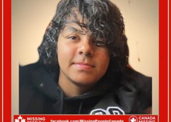 Photo of missing 14-year-old boy Andrew Sturgeon, Indigenous, black hair, brown eyes, from London, Ontario.