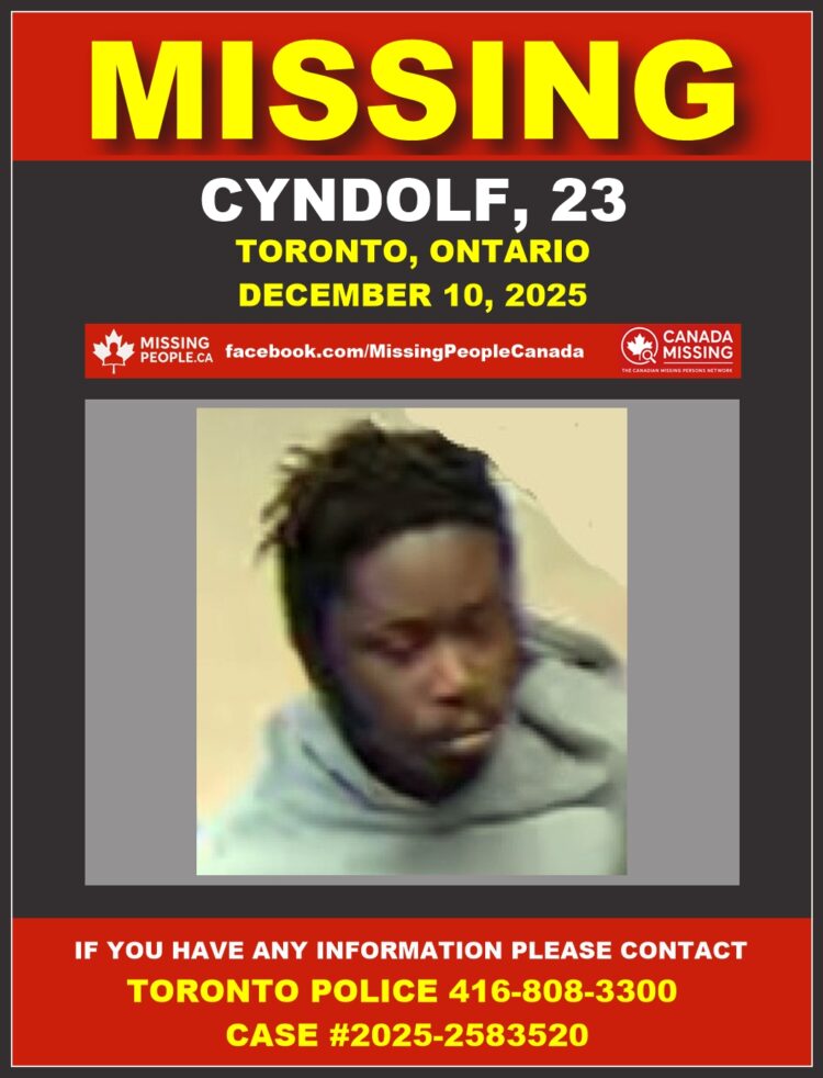 Photo of missing person Cyndolf, age 23, from Toronto, Ontario.