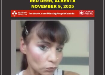 Photo of missing woman Nicole Severight, age 40, brown hair, brown eyes, from Red Deer, Alberta.