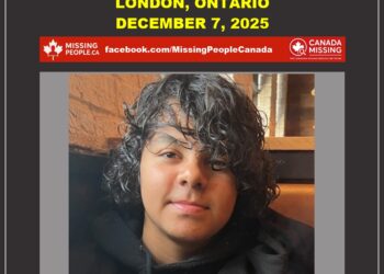 Photo of missing Indigenous male teen Andrew Sturgeon, age 14, from London, Ontario.