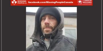 Photo of missing MAN Caleb Acker, age 42, from New Minas, Nova Scotia (brown balding hair, hazel eyes, wearing dark shirt, outdoor background).