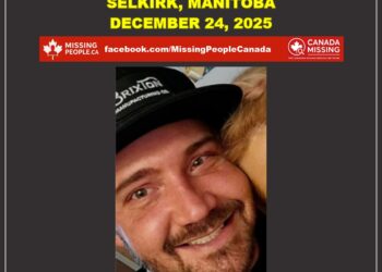 Photo of missing man Blair, age 37, from Selkirk, Manitoba