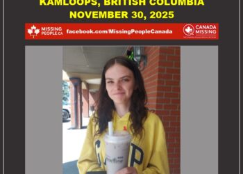 Photo of missing female teen Haylee Jurris, age 18, from Kamloops, British Columbia.