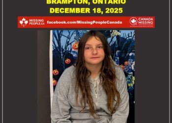 Photo of missing female teen Ava, age 13, from Brampton, Ontario.