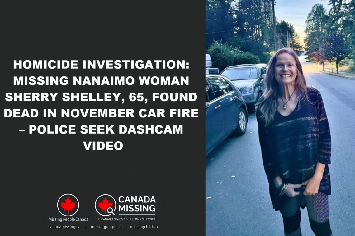Photo of Sherry Shelley, 65, from Nanaimo, BC – homicide victim found in Nov. 2025 vehicle fire.