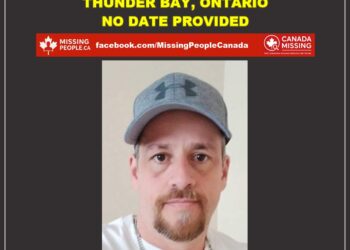 Photo of missing man Bradley, age 53, from Thunder Bay, Ontario