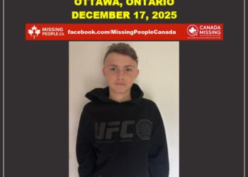 Photo of missing teen boy Colton Dawe, age 15, from Ottawa, Ontario.