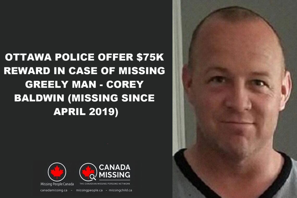 Photo of Corey Baldwin, 46, from Greely, Ontario – homicide investigation for 2019 disappearance.