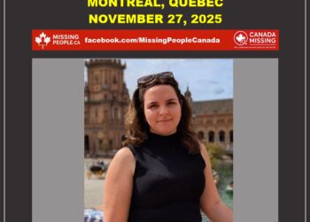 Photo of missing woman Pamela Dufresne, 27, long brown hair, from Montreal, Quebec.