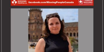 Photo of missing woman Pamela Dufresne, 27, long brown hair, from Montreal, Quebec.