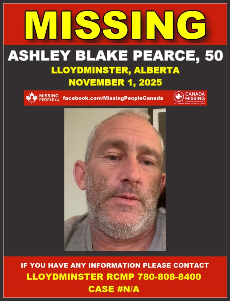 Photo of missing male Ashley Blake Pearce, age 50, from Lloydminster, Alberta